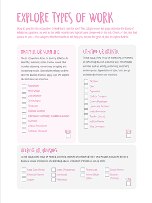 Explore Types of Work (1 page) 